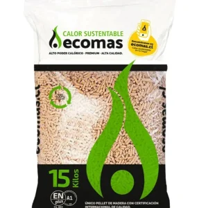 Pellet De Madera 15kg ECOMAS/ Calidad Garantizada, Premium