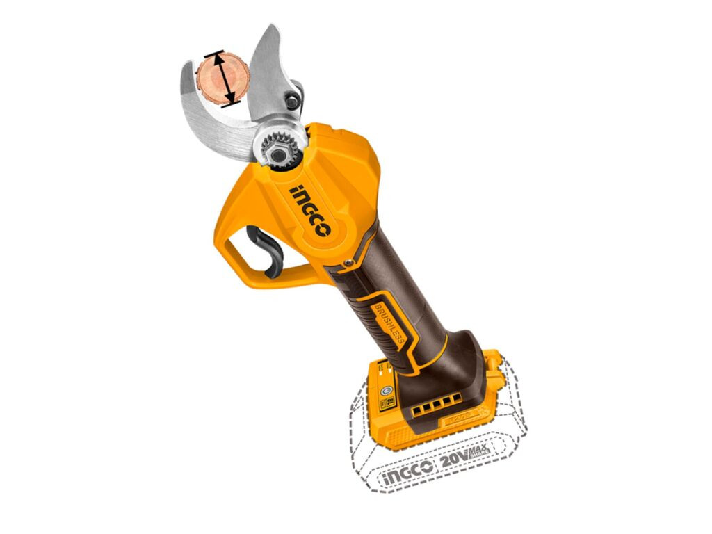 Tijera De Poda Ingco Cssli20258 Eléctrica 20v Naranja