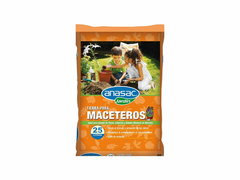 Tierra De Hojas Macetero Con Sustrato 25lts Anasac