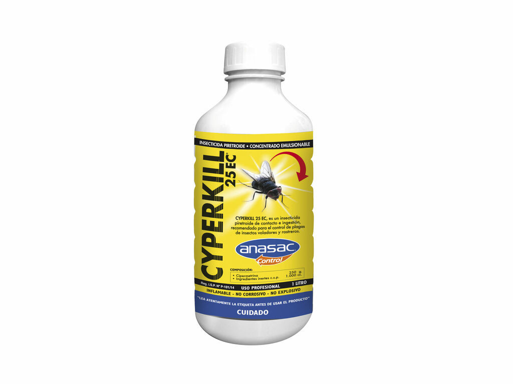 Insecticida Cyperkill 25ec 1 Litro Anasac Control De Plagas Cultivos Jardines